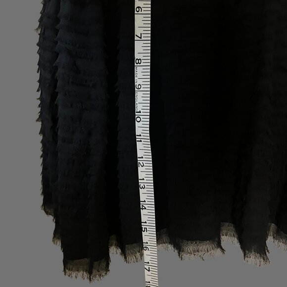 DVF Black Silk Textured Ruffle Mini Skirt – Size 4 - Picture 6 of 7